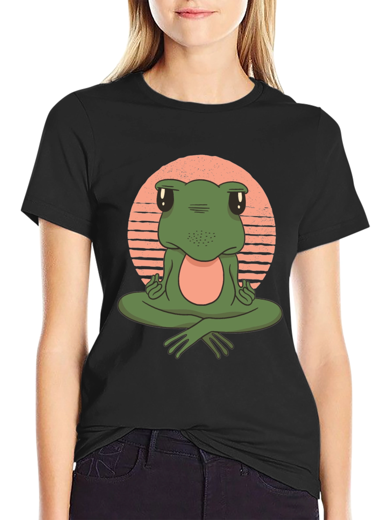 Meditating Frog Graphic Tee - Zen Vibe Shirt