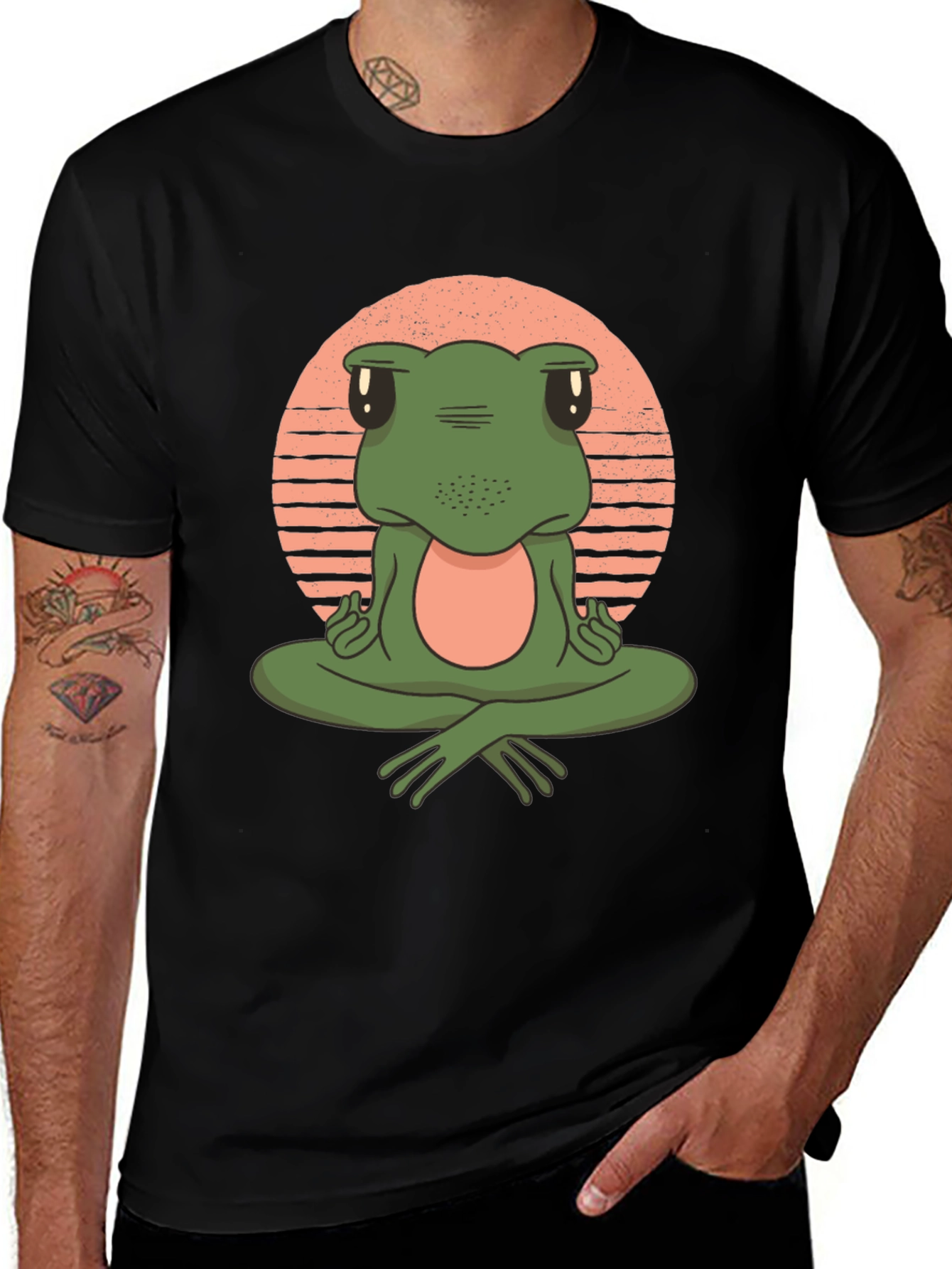 Meditating Frog Graphic Tee - Zen Vibe Shirt