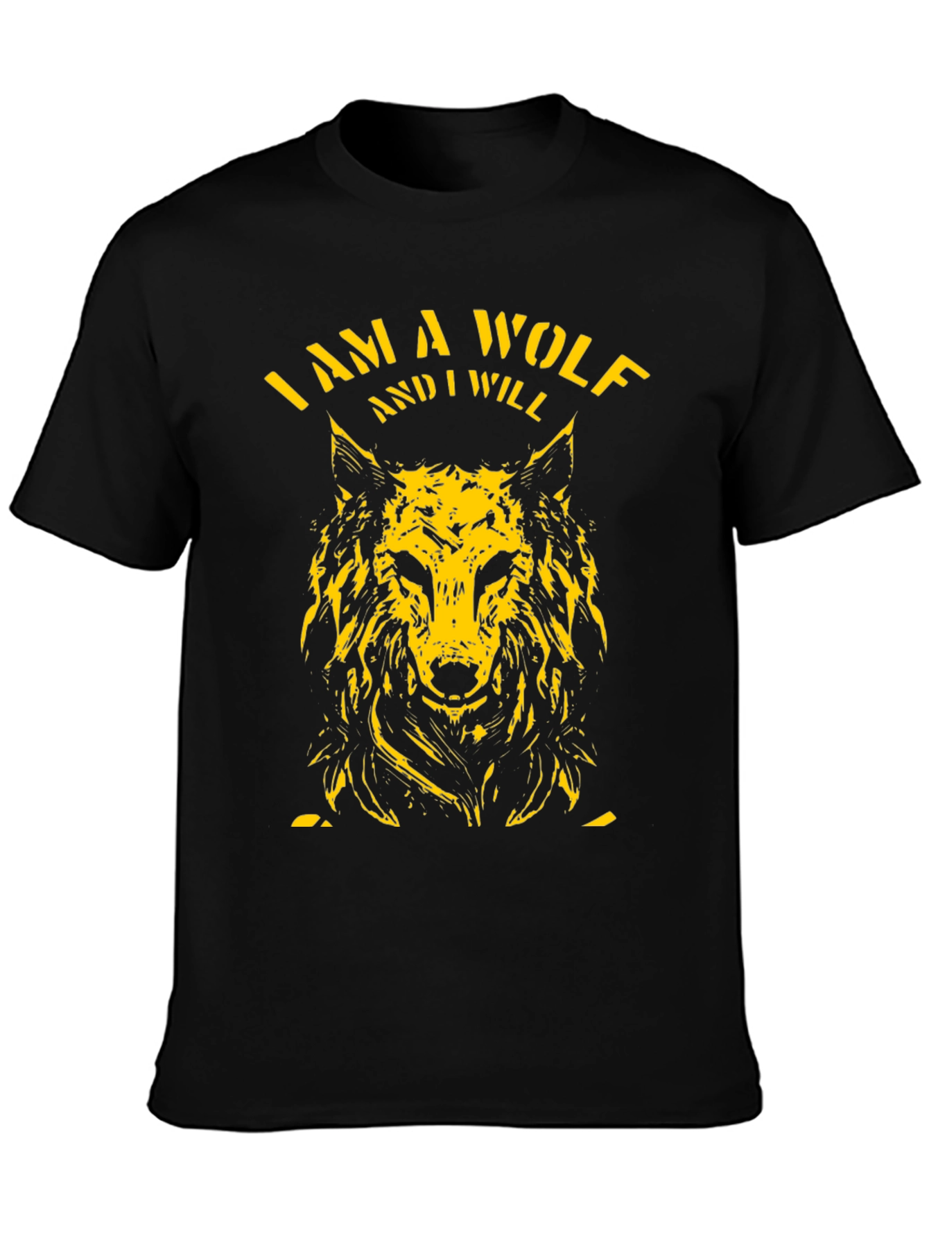 I Am A Wolf Graphic Tee - Black