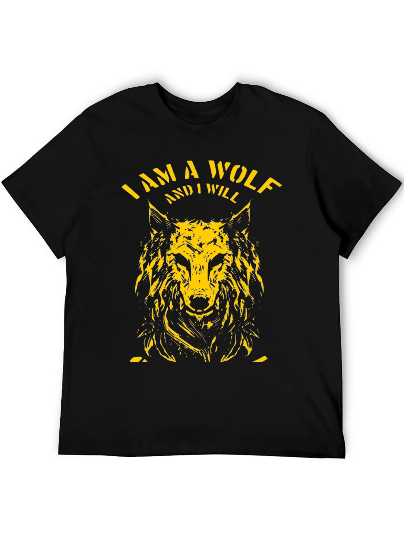 I Am A Wolf Graphic Tee - Black