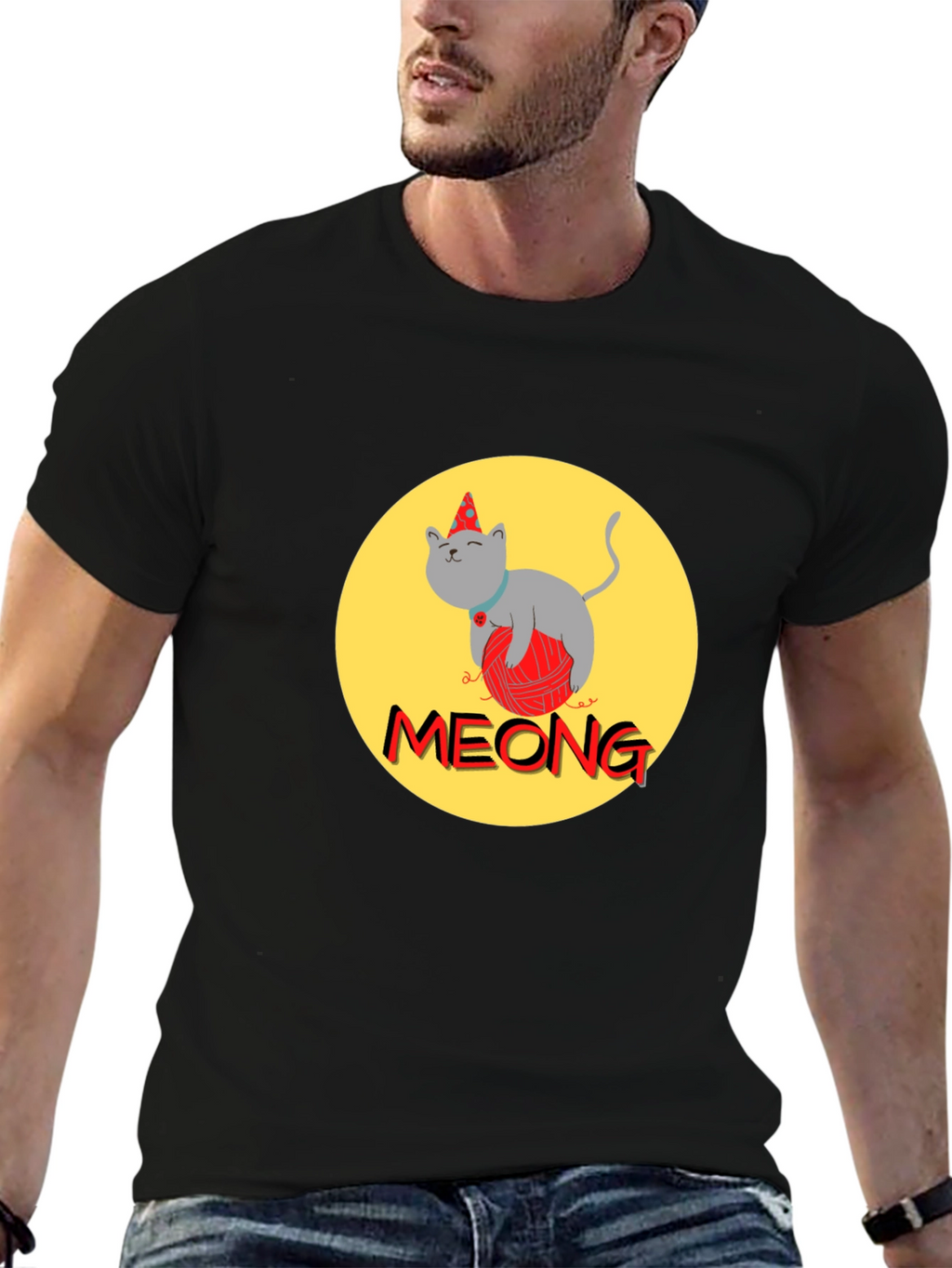 Meong Cat T-Shirt - Unique Graphic Tee