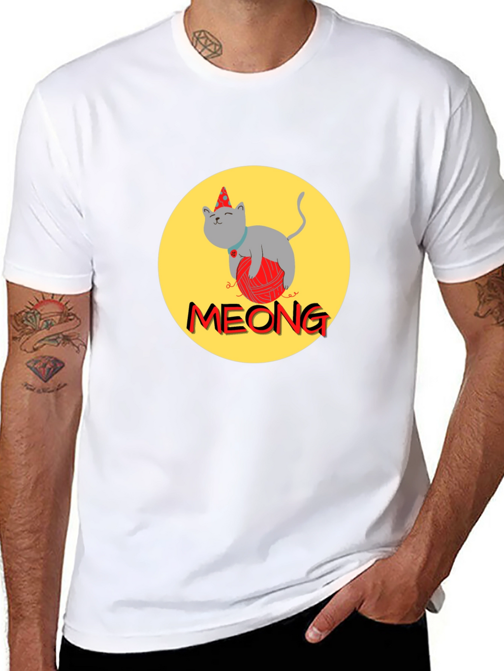 Meong Cat T-Shirt - Unique Graphic Tee