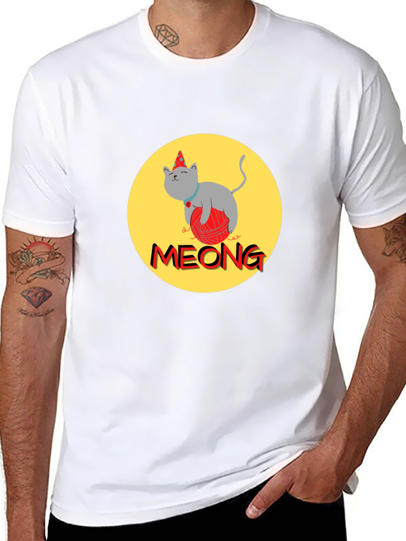 Meong Cat T-Shirt - Unique Graphic Tee