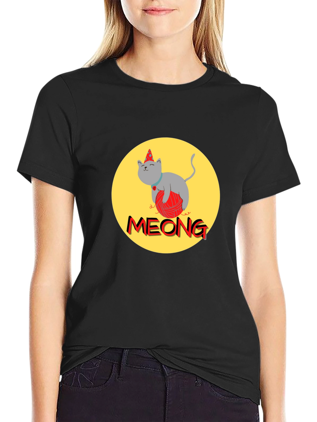 Meong Cat T-Shirt - Unique Graphic Tee