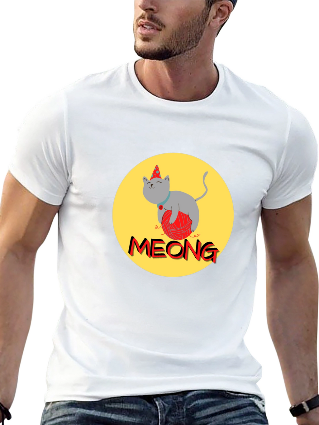 Meong Cat T-Shirt - Unique Graphic Tee