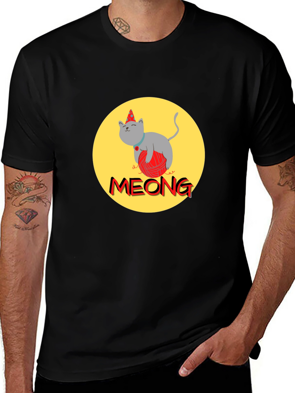 Meong Cat T-Shirt - Unique Graphic Tee
