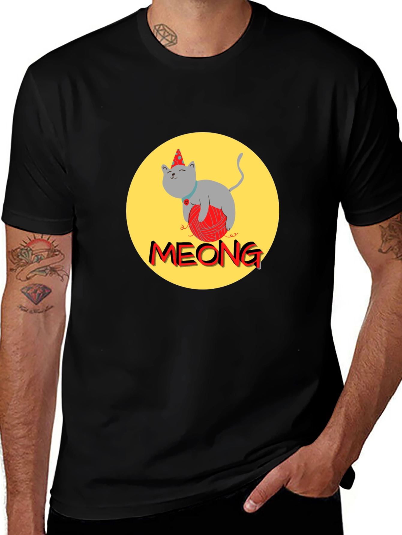 Meong Cat T-Shirt - Unique Graphic Tee
