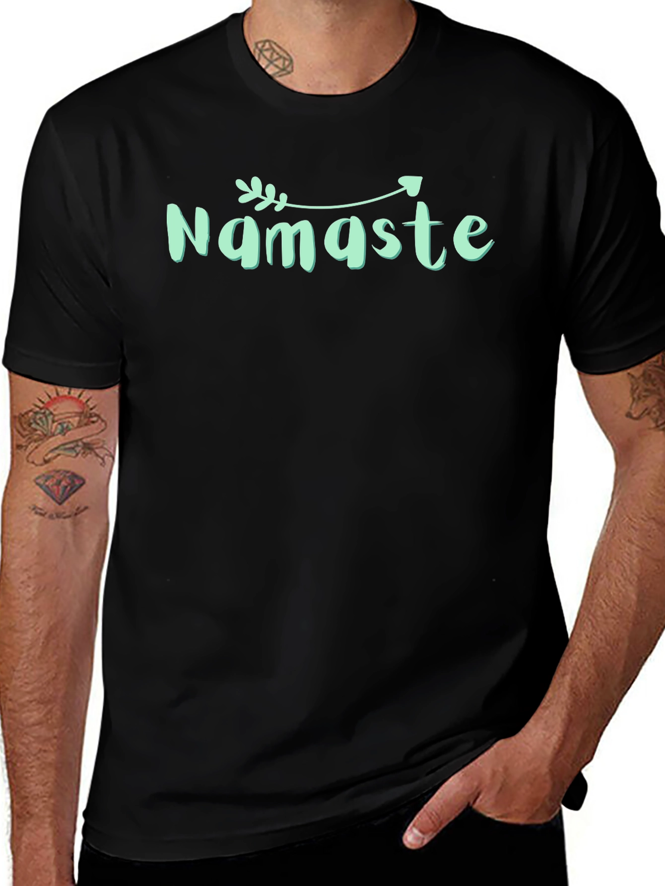 Namaste Arrow Graphic Tee - Yoga Inspired Black T-Shirt
