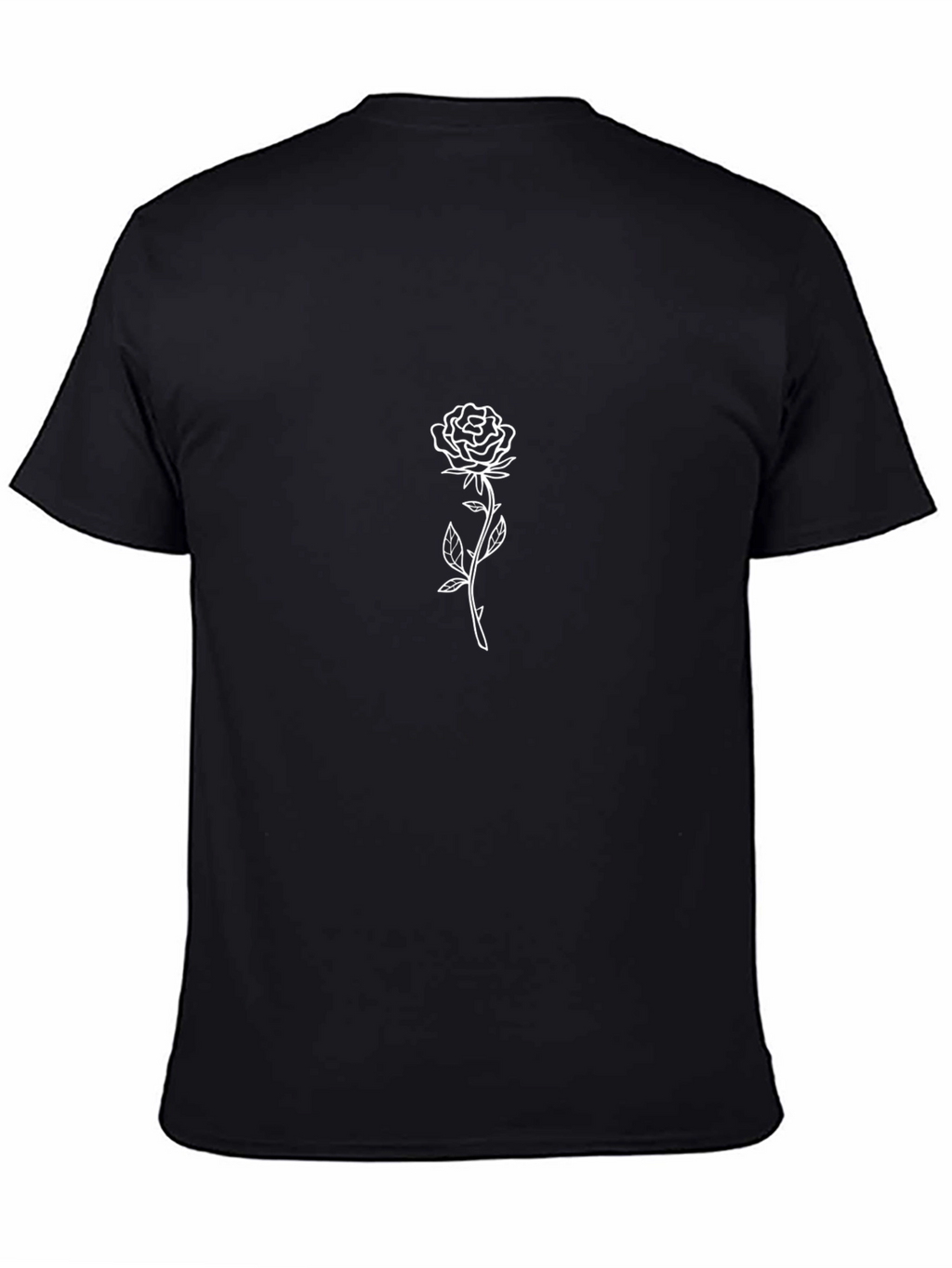 Minimalist Rose Graphic Black T-Shirt