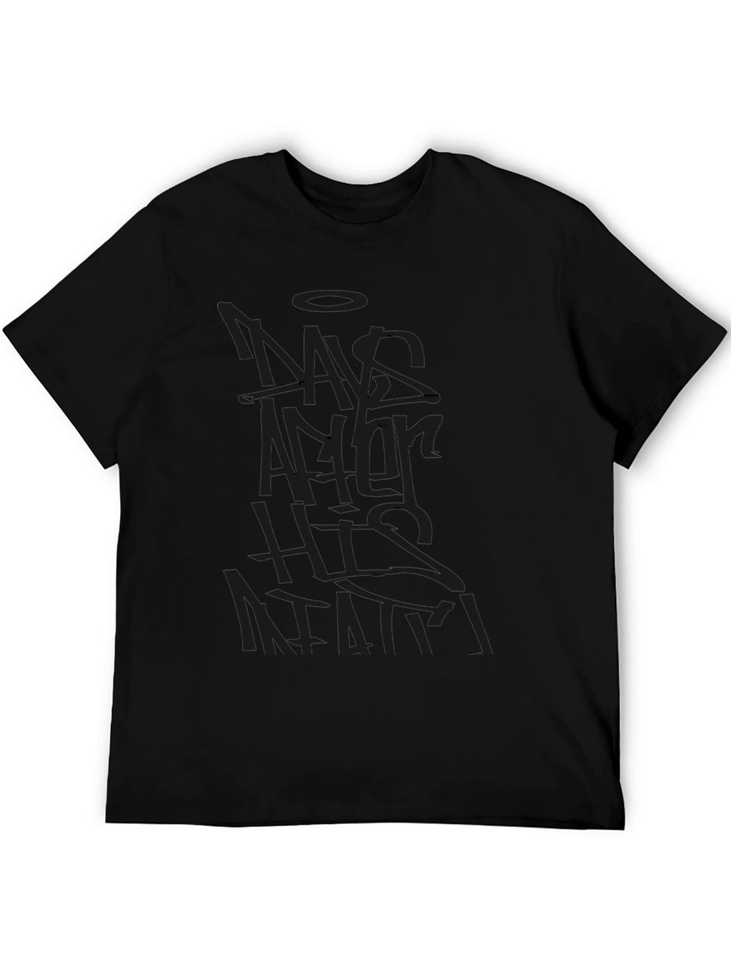 Mens Black Graphic T-Shirt - Modern Style