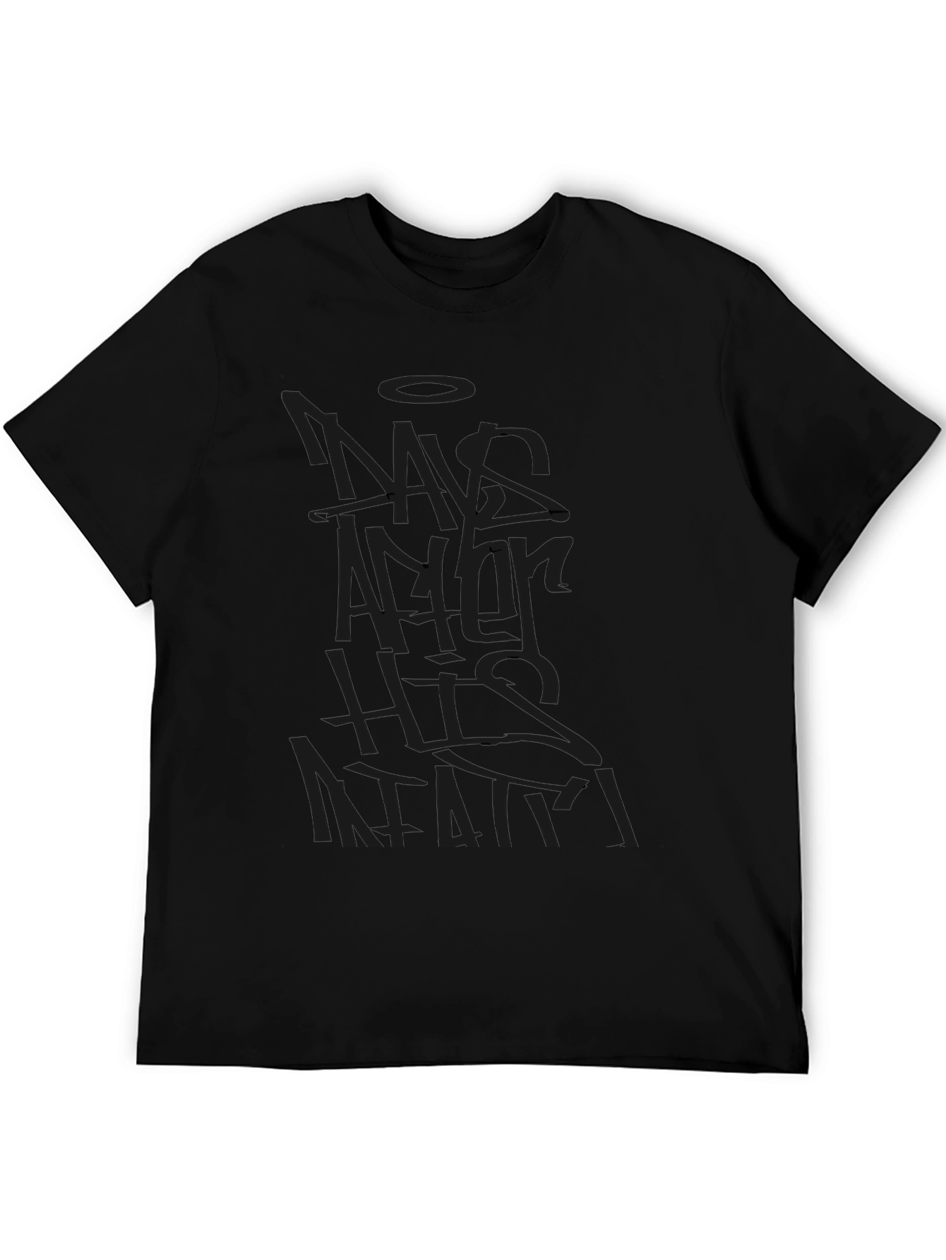 Mens Black Graphic T-Shirt - Modern Style