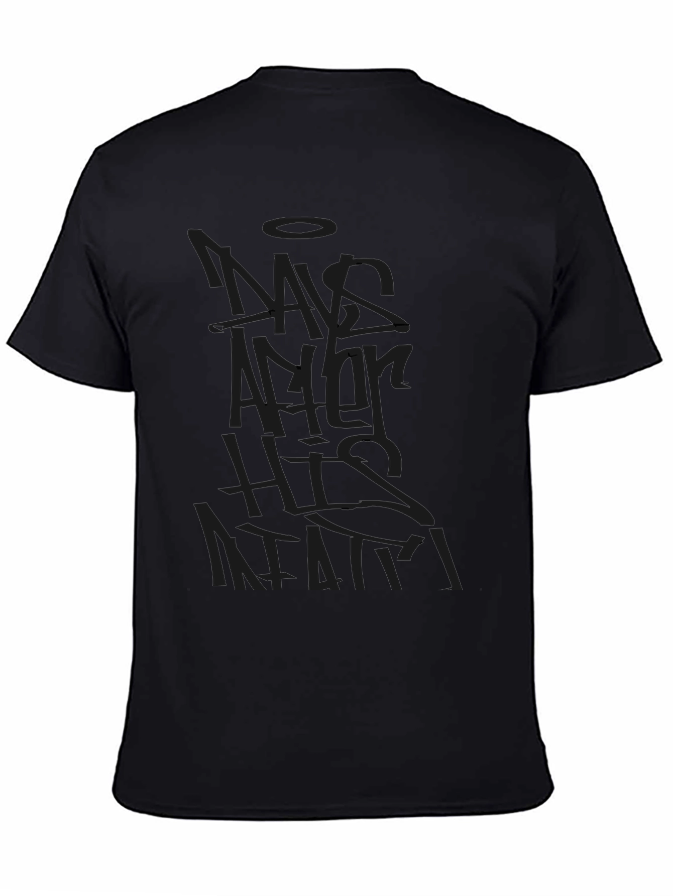 Mens Black Graphic T-Shirt - Modern Style