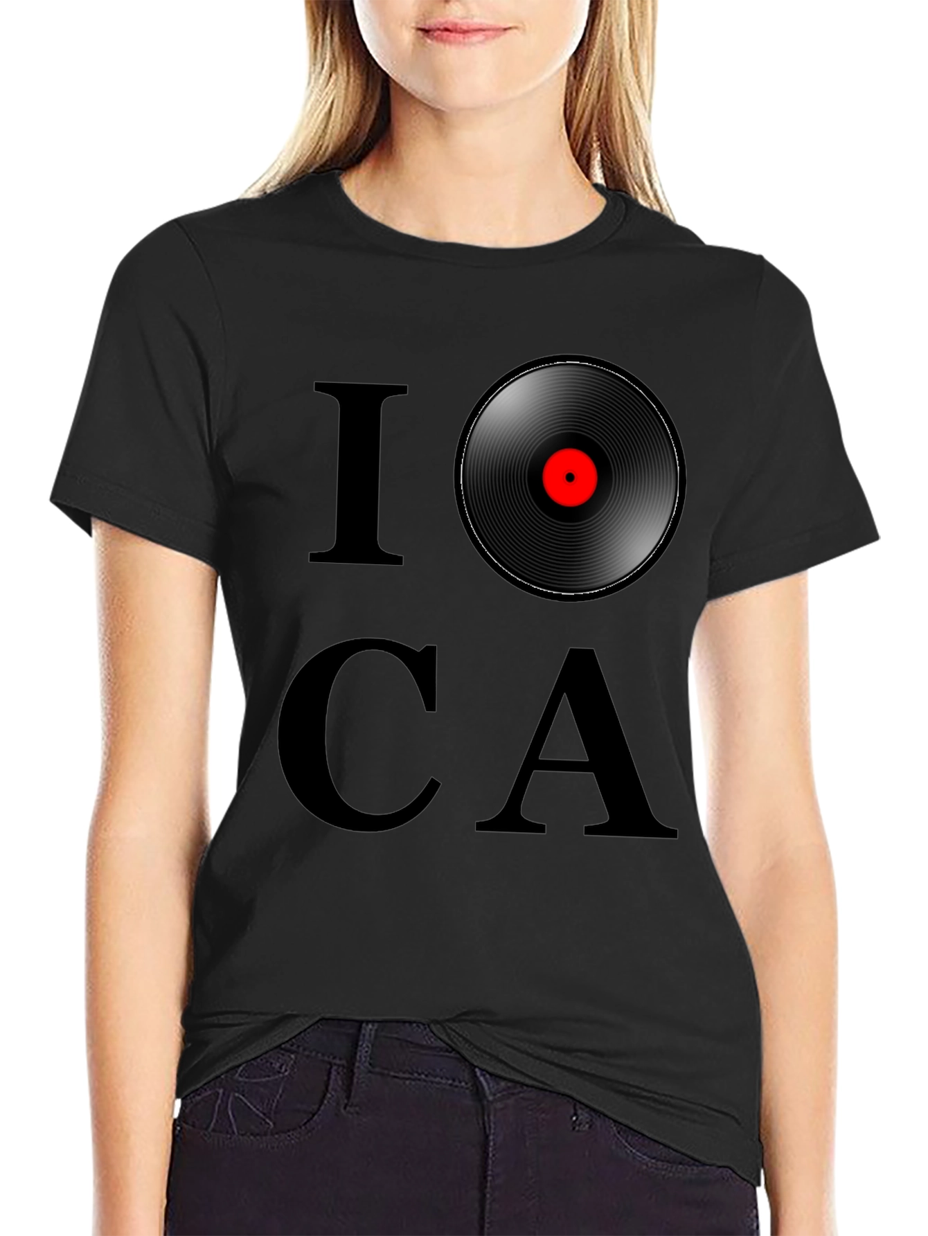 I Love Vinyl Record T-Shirt - Black Graphic Tee
