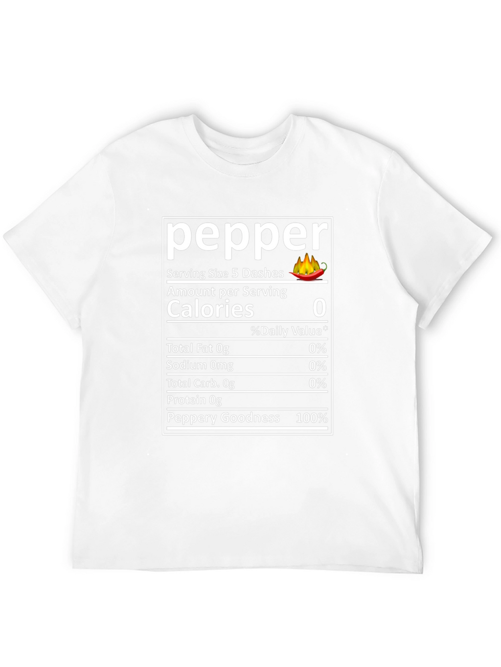 Funny Pepper Nutrition Facts Novelty T-Shirt