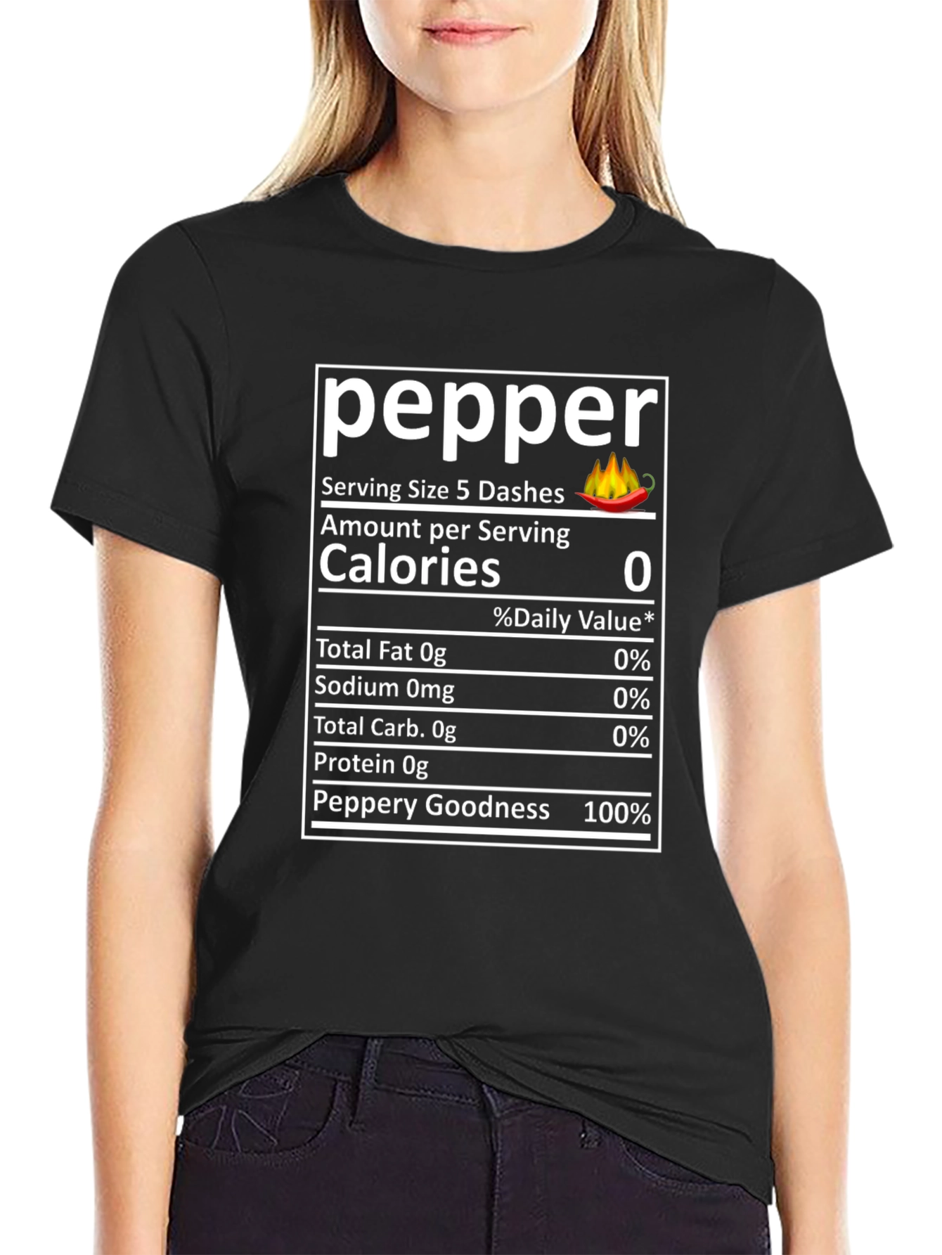 Funny Pepper Nutrition Facts Novelty T-Shirt
