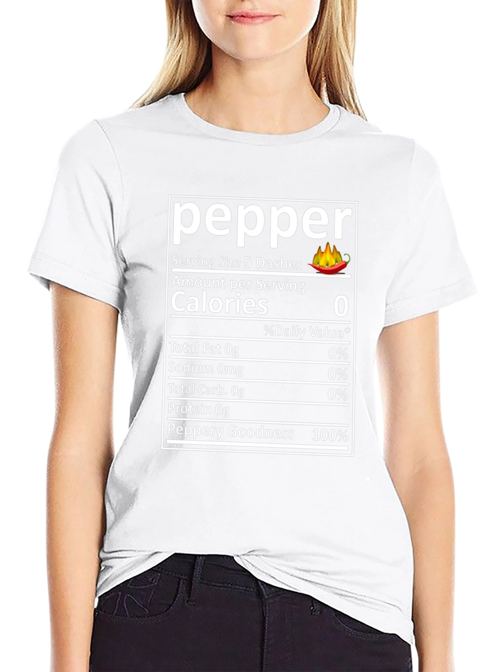 Funny Pepper Nutrition Facts Novelty T-Shirt