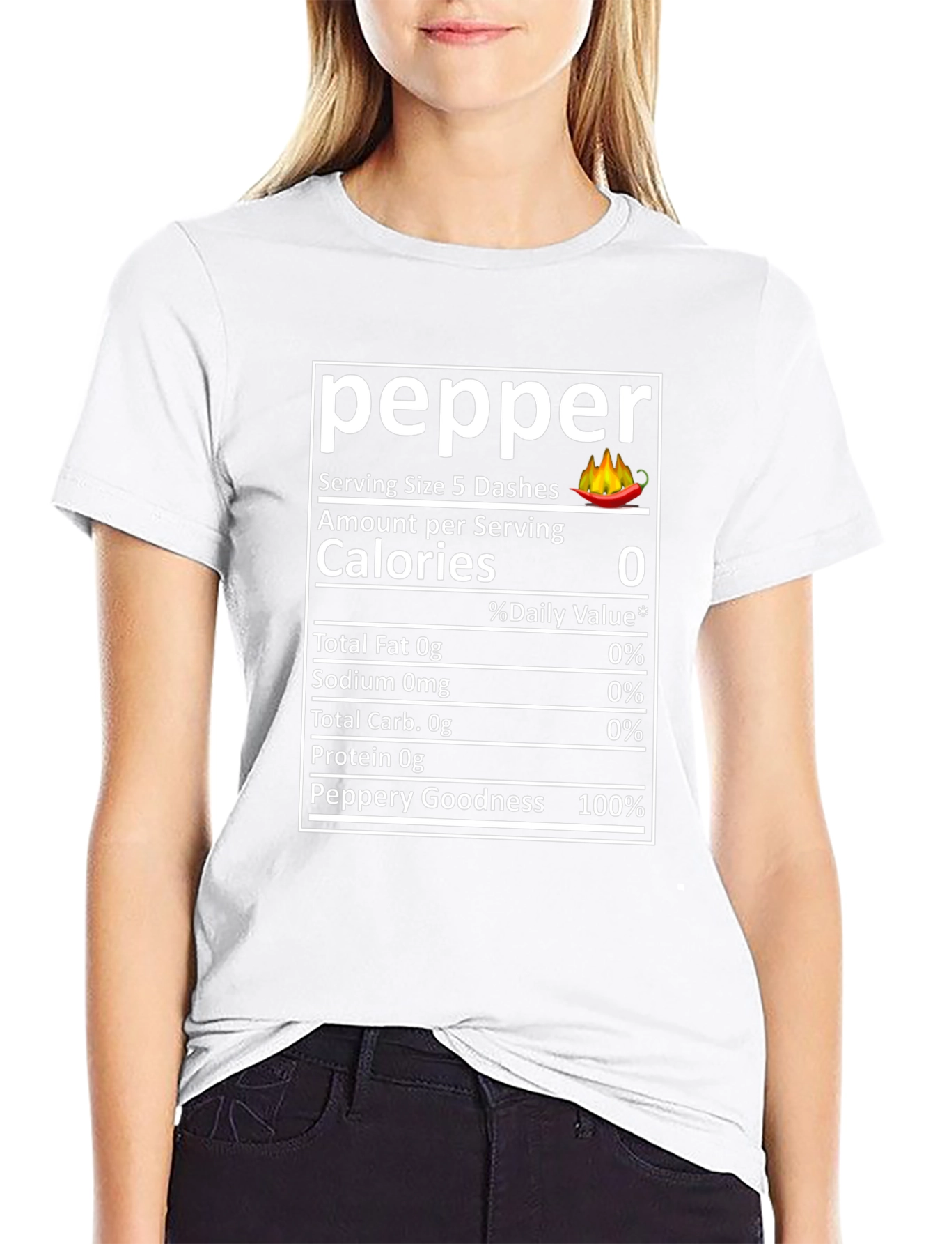 Funny Pepper Nutrition Facts Novelty T-Shirt