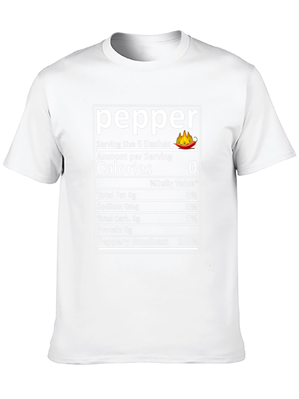Funny Pepper Nutrition Facts Novelty T-Shirt