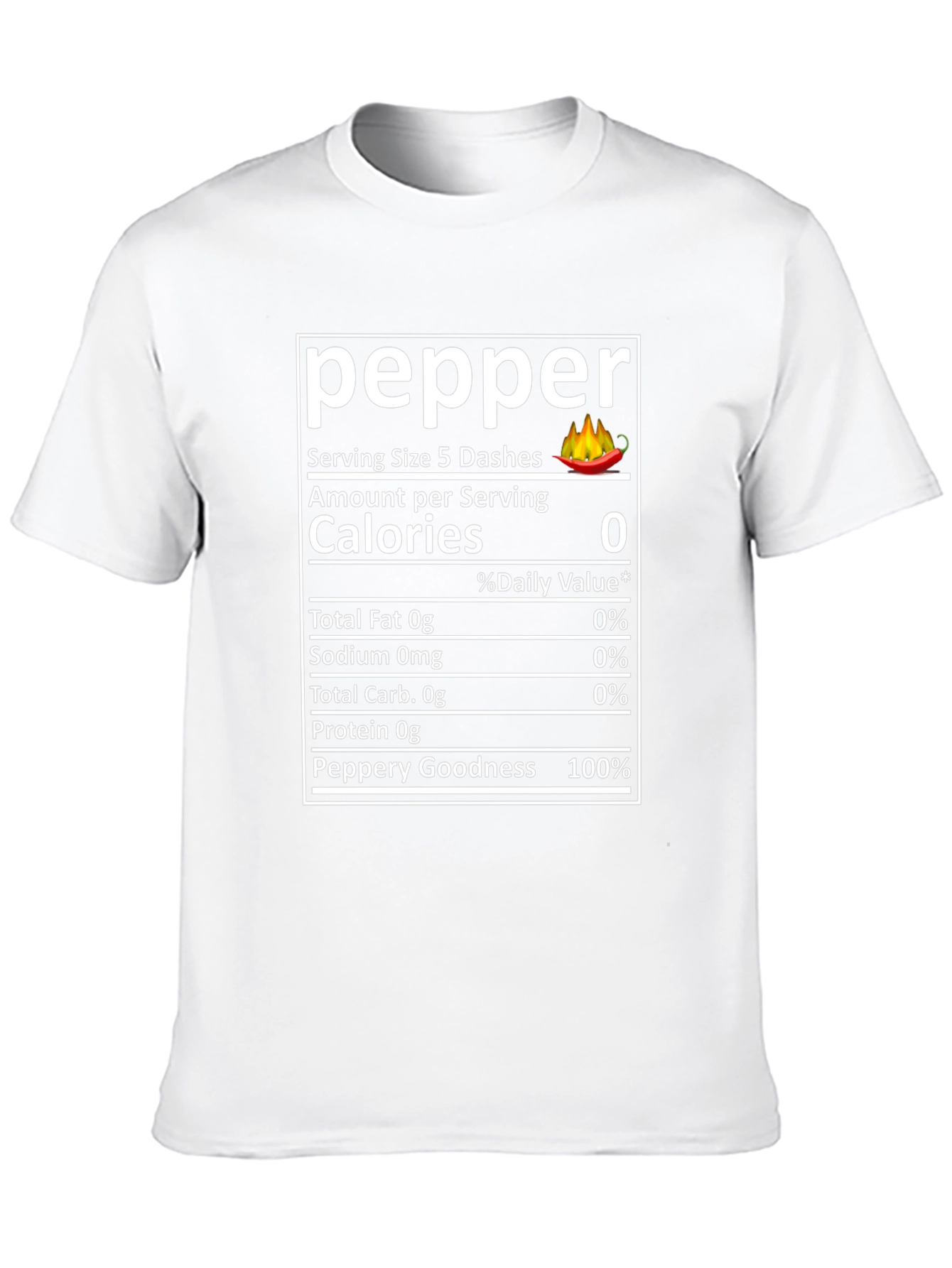 Funny Pepper Nutrition Facts Novelty T-Shirt