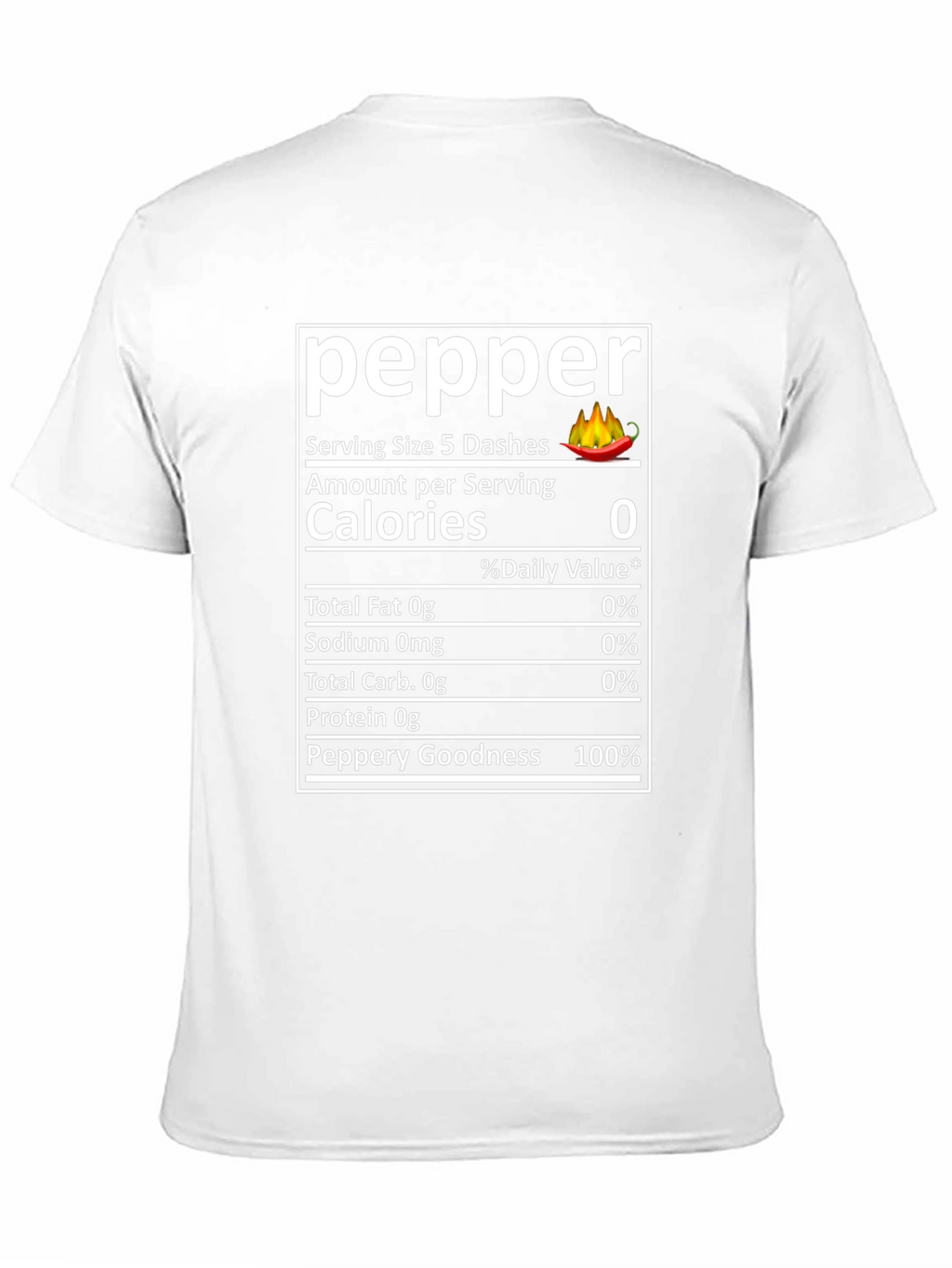 Funny Pepper Nutrition Facts Novelty T-Shirt