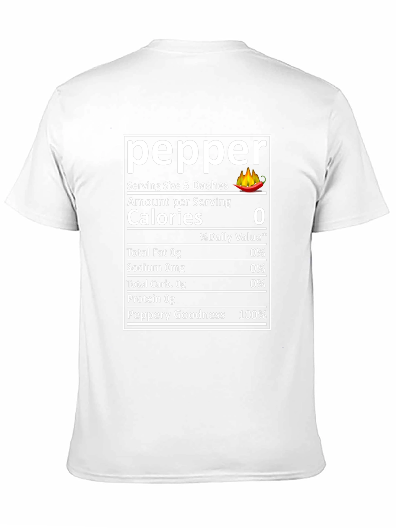 Funny Pepper Nutrition Facts Novelty T-Shirt