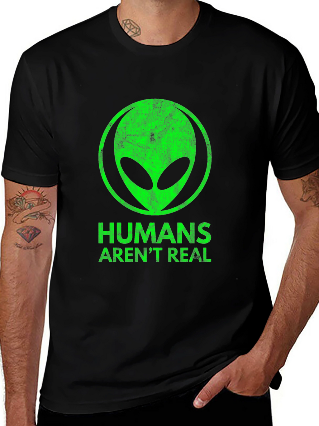Humans Arent Real Alien Graphic Tee