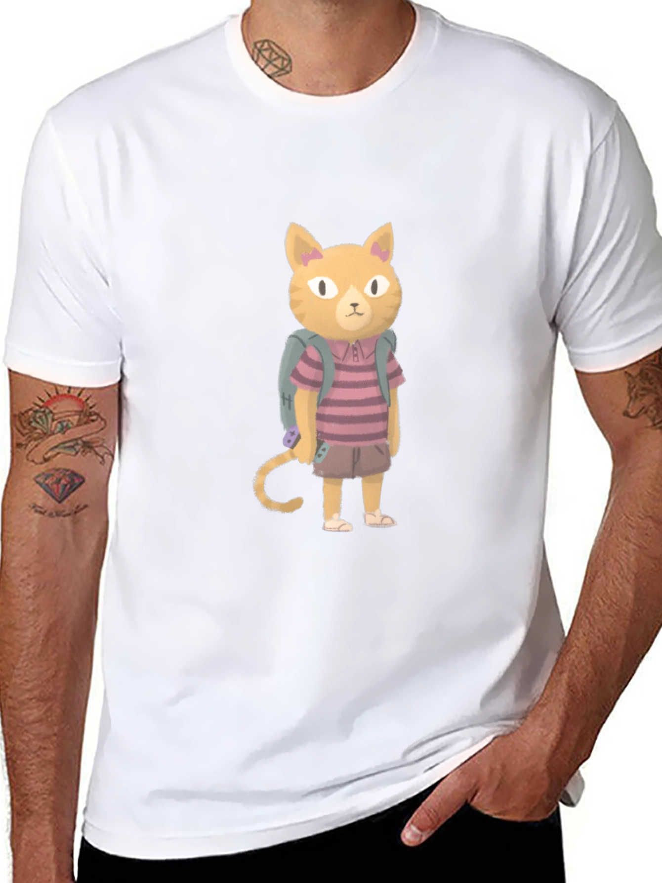 Cartoon Cat T-Shirt - Unique Graphic Tee