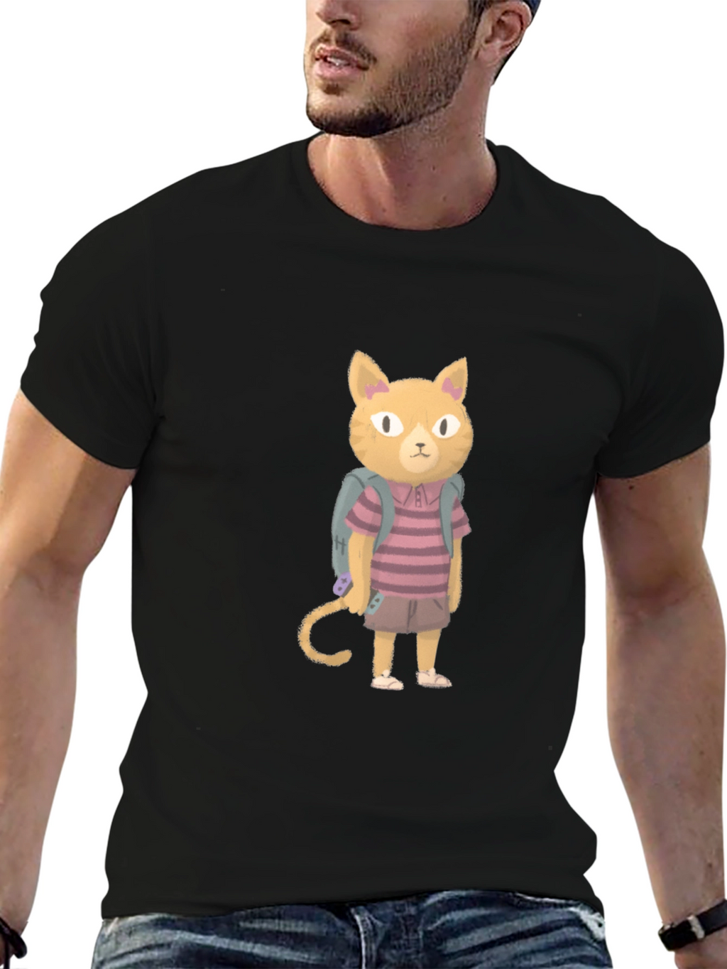 Cartoon Cat T-Shirt - Unique Graphic Tee