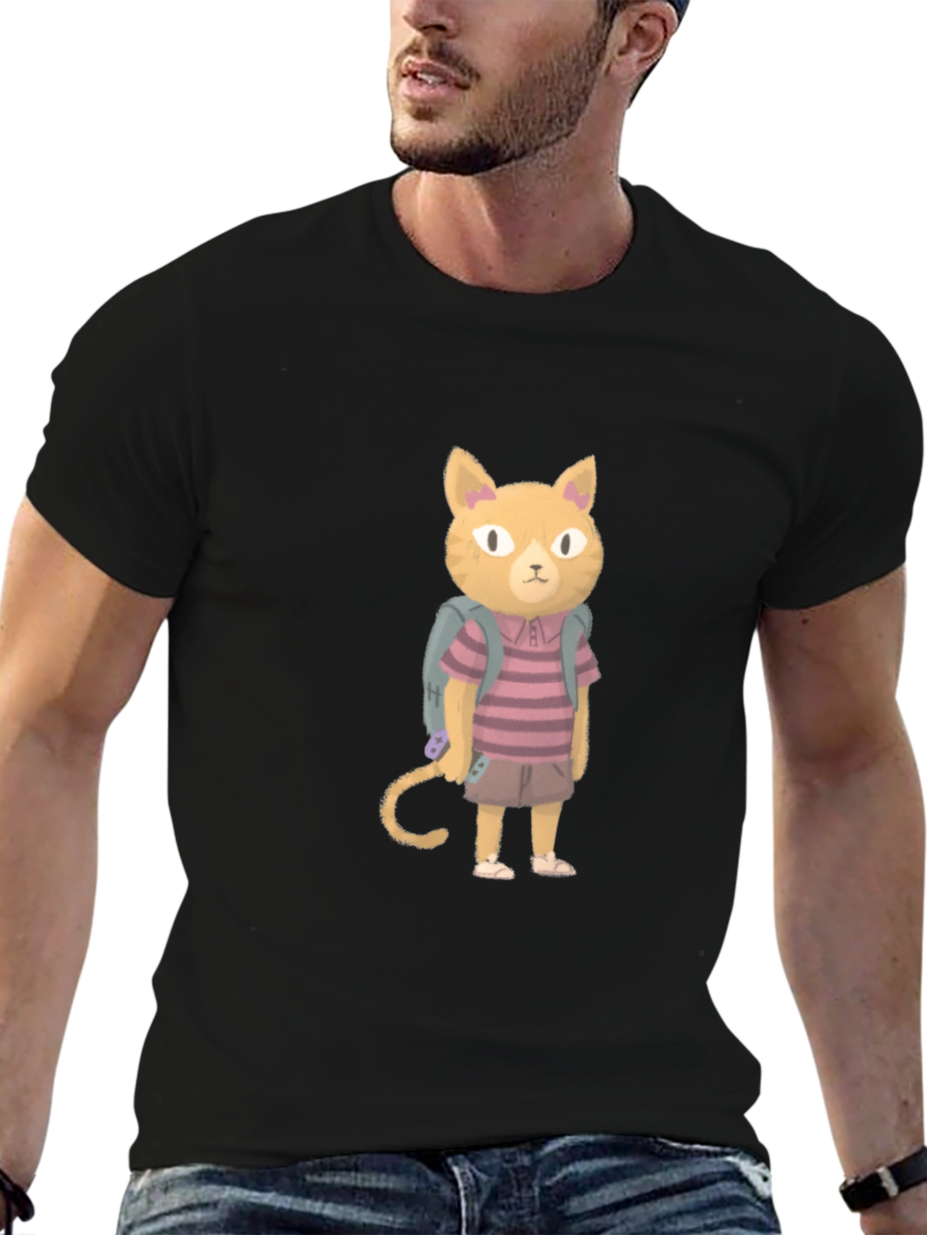 Cartoon Cat T-Shirt - Unique Graphic Tee