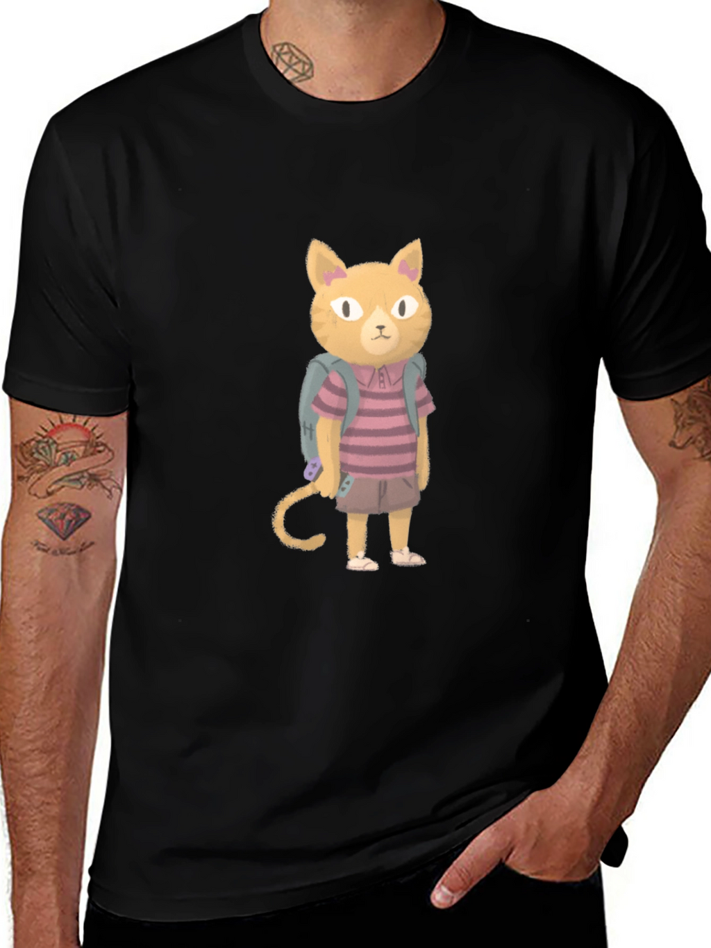 Cartoon Cat T-Shirt - Unique Graphic Tee