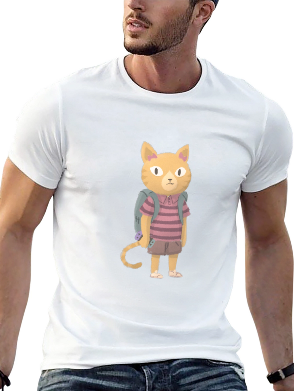 Cartoon Cat T-Shirt - Unique Graphic Tee