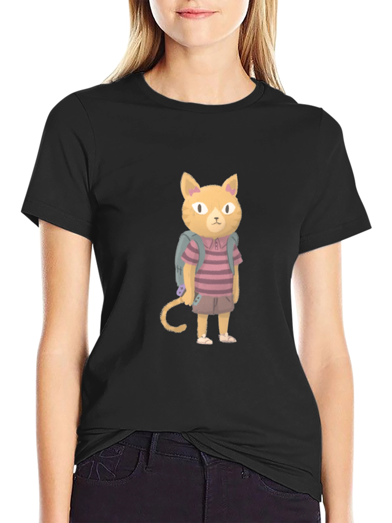 Cartoon Cat T-Shirt - Unique Graphic Tee