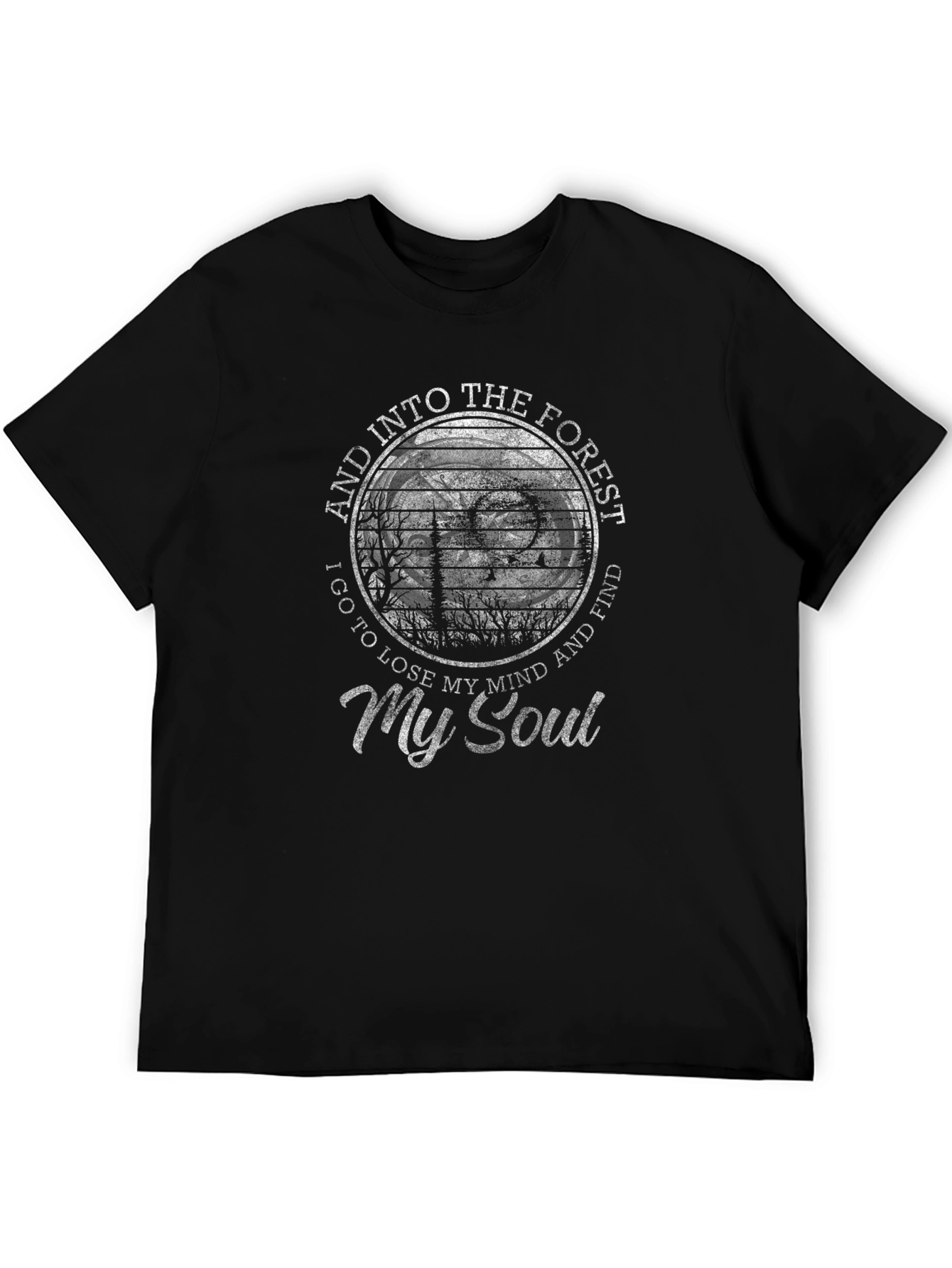Forest Soul Graphic Tee - Black Cotton T-Shirt