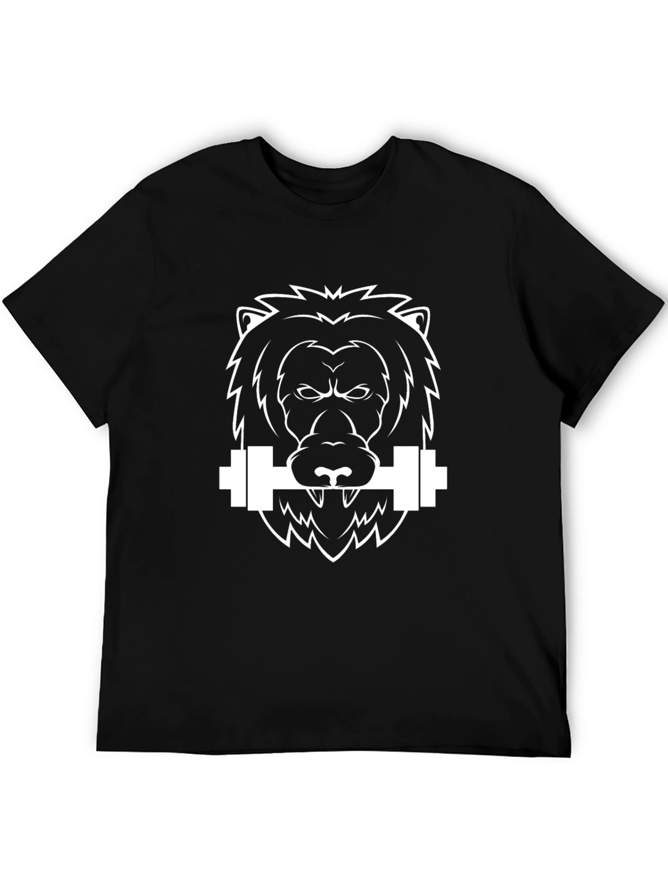 Lion Barbell T-Shirt - Black Graphic Tee