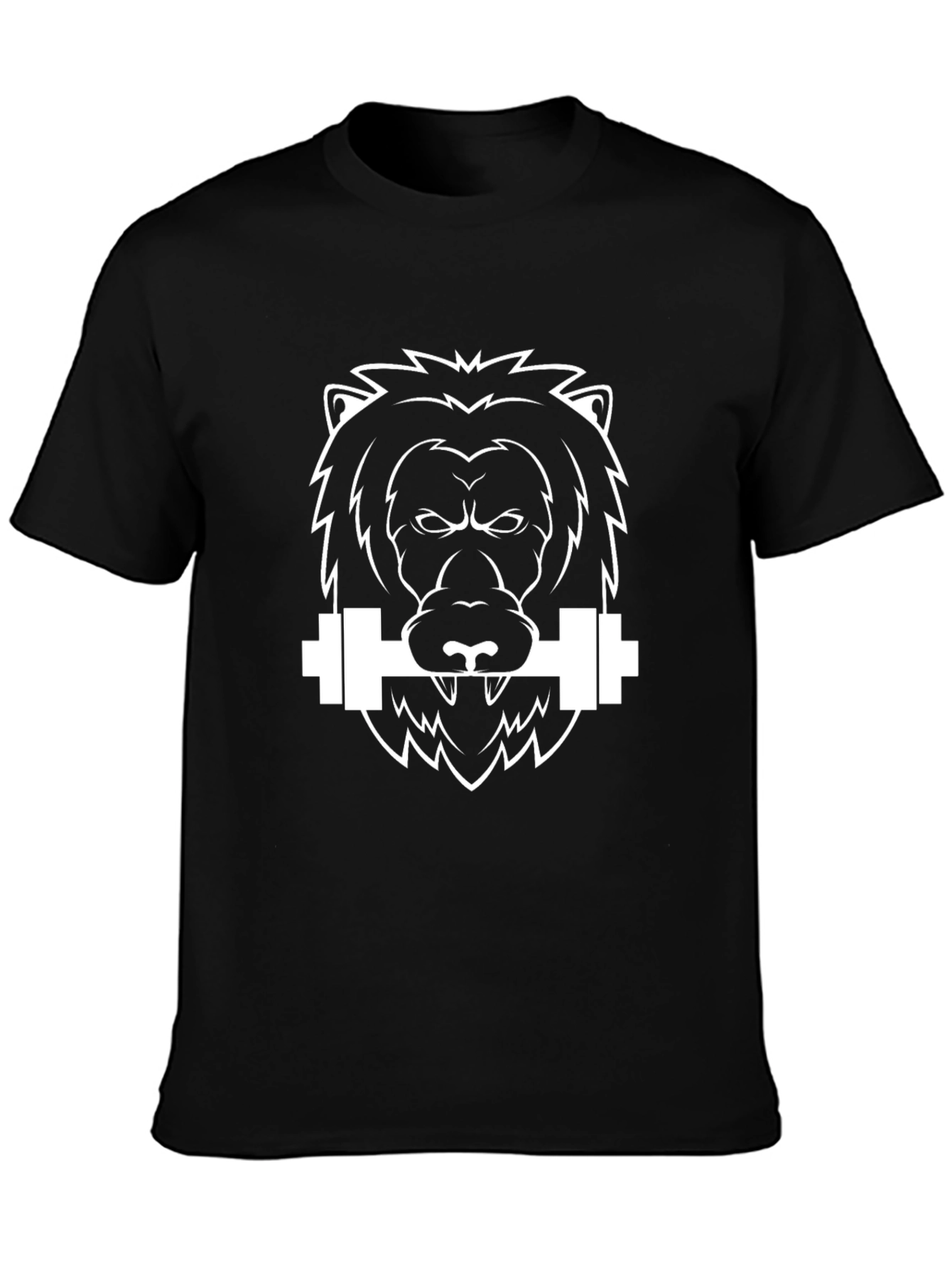 Lion Barbell T-Shirt - Black Graphic Tee