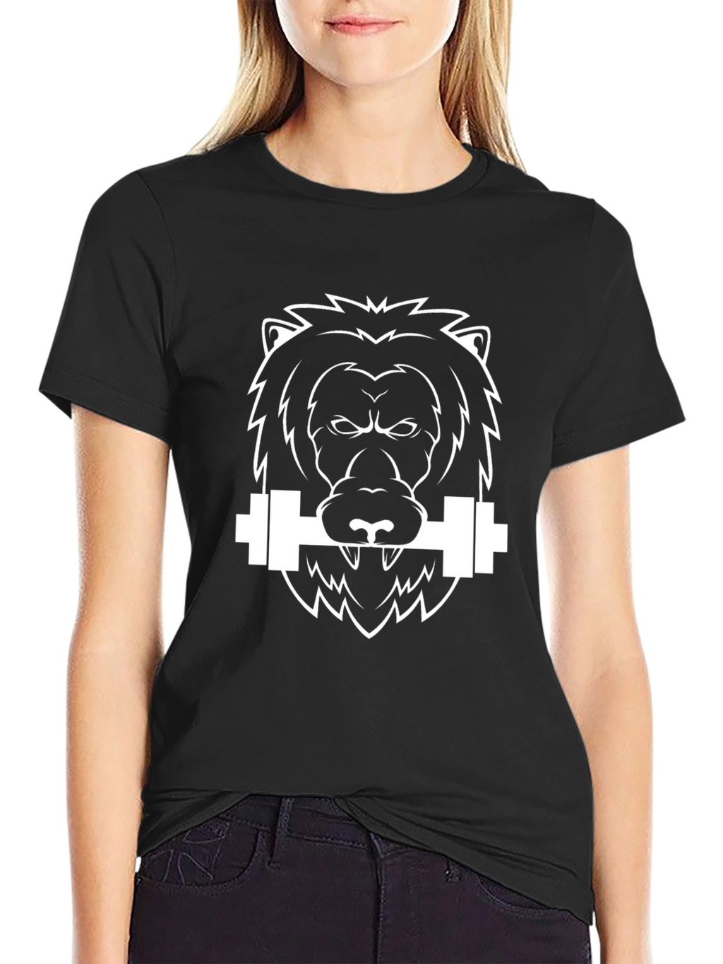 Lion Barbell T-Shirt - Black Graphic Tee