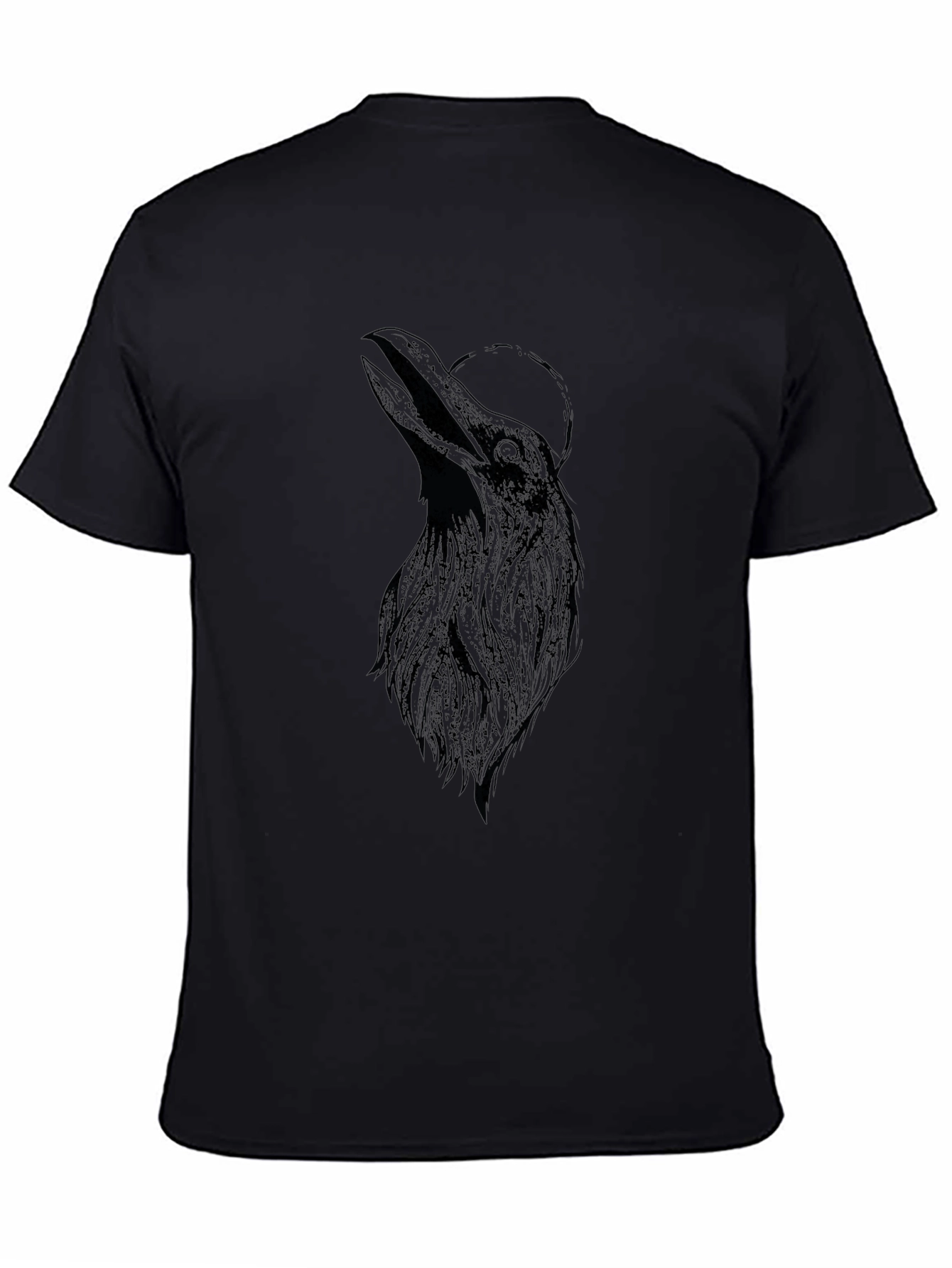 Mens Black Raven Graphic T-Shirt