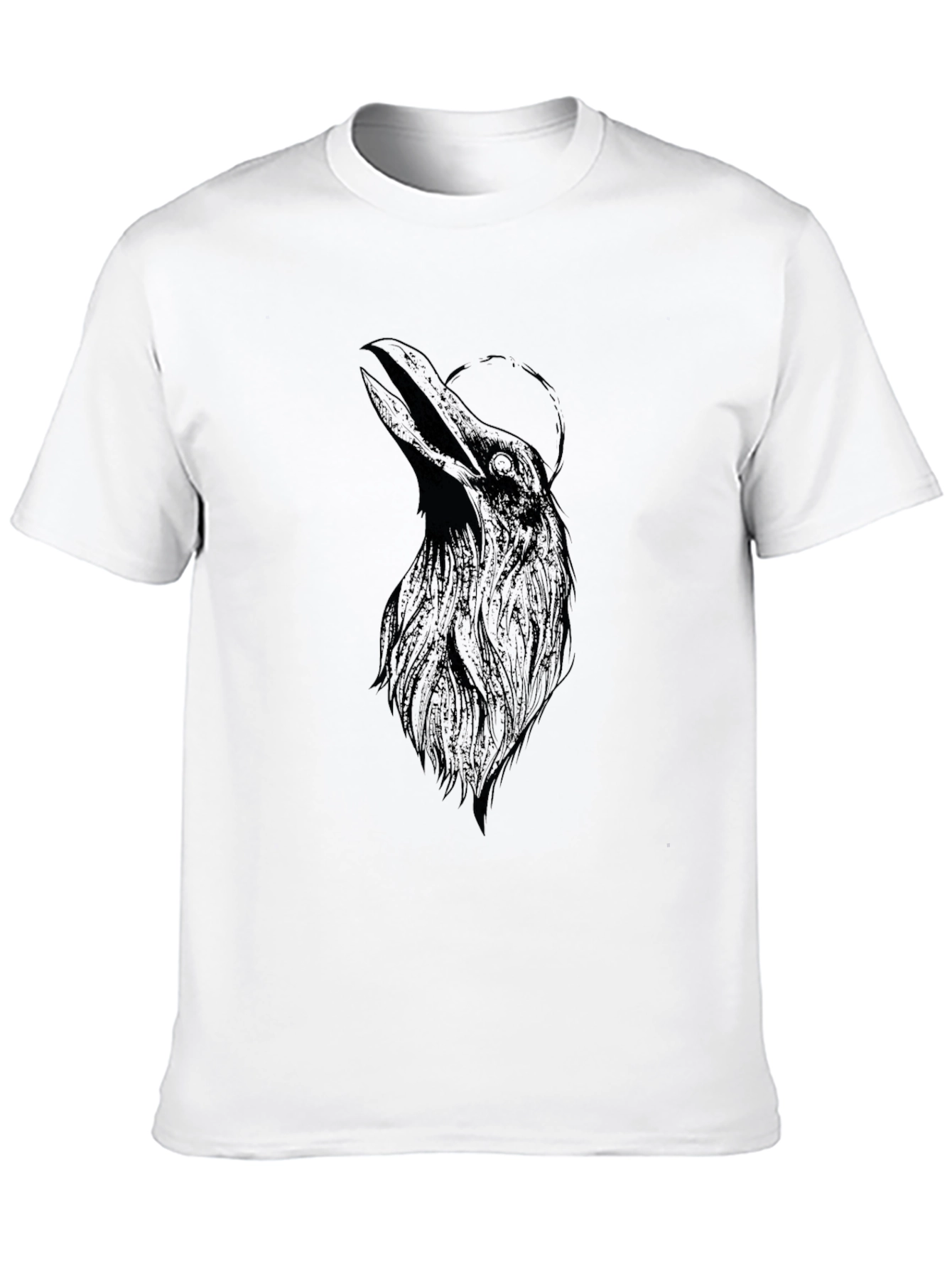 Mens Black Raven Graphic T-Shirt