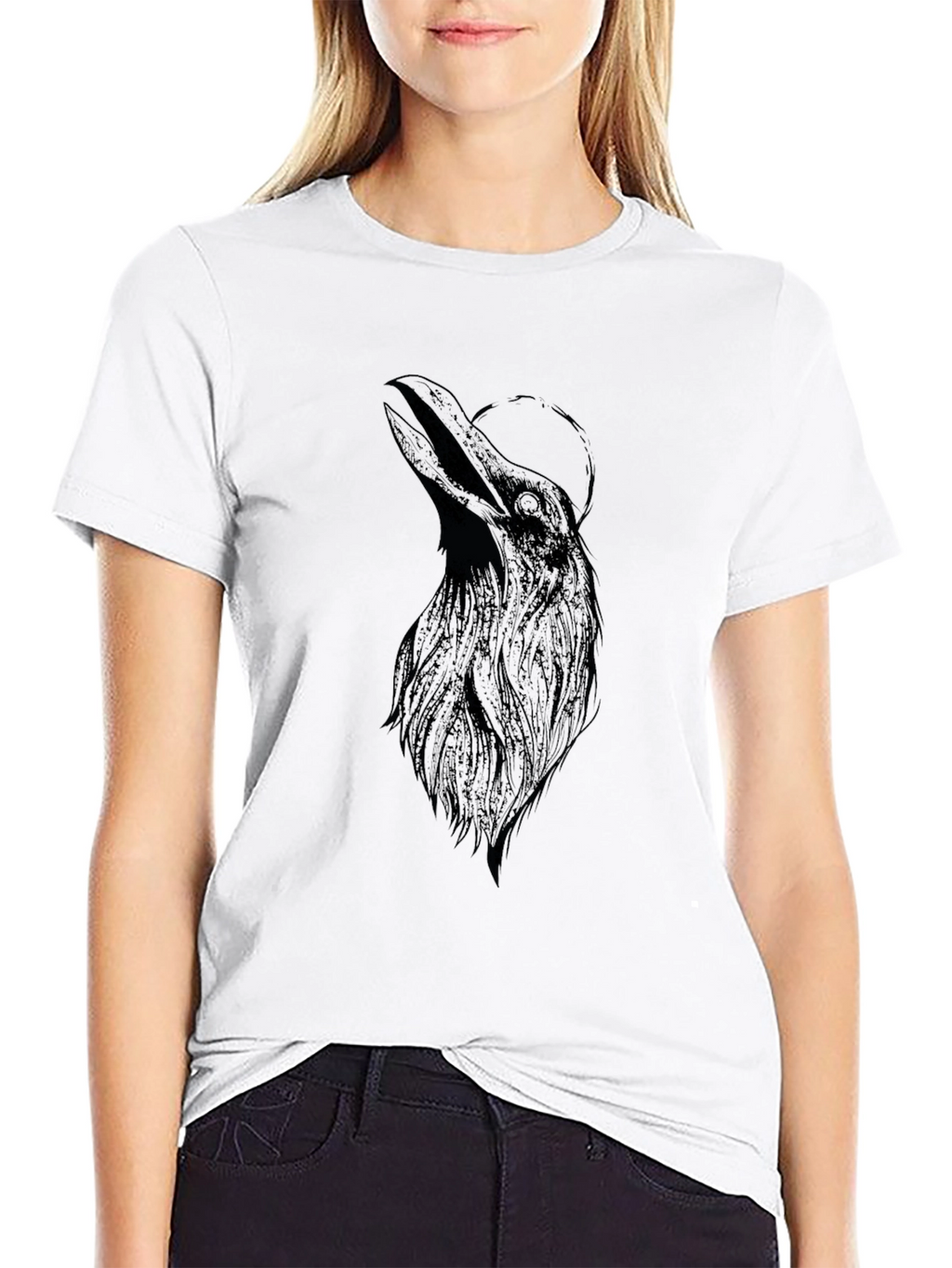 Mens Black Raven Graphic T-Shirt