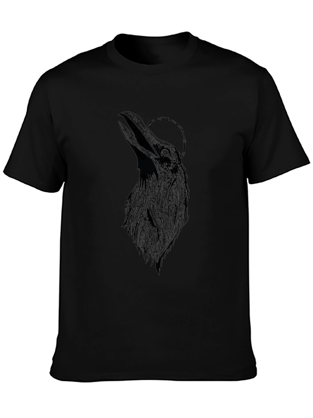 Mens Black Raven Graphic T-Shirt