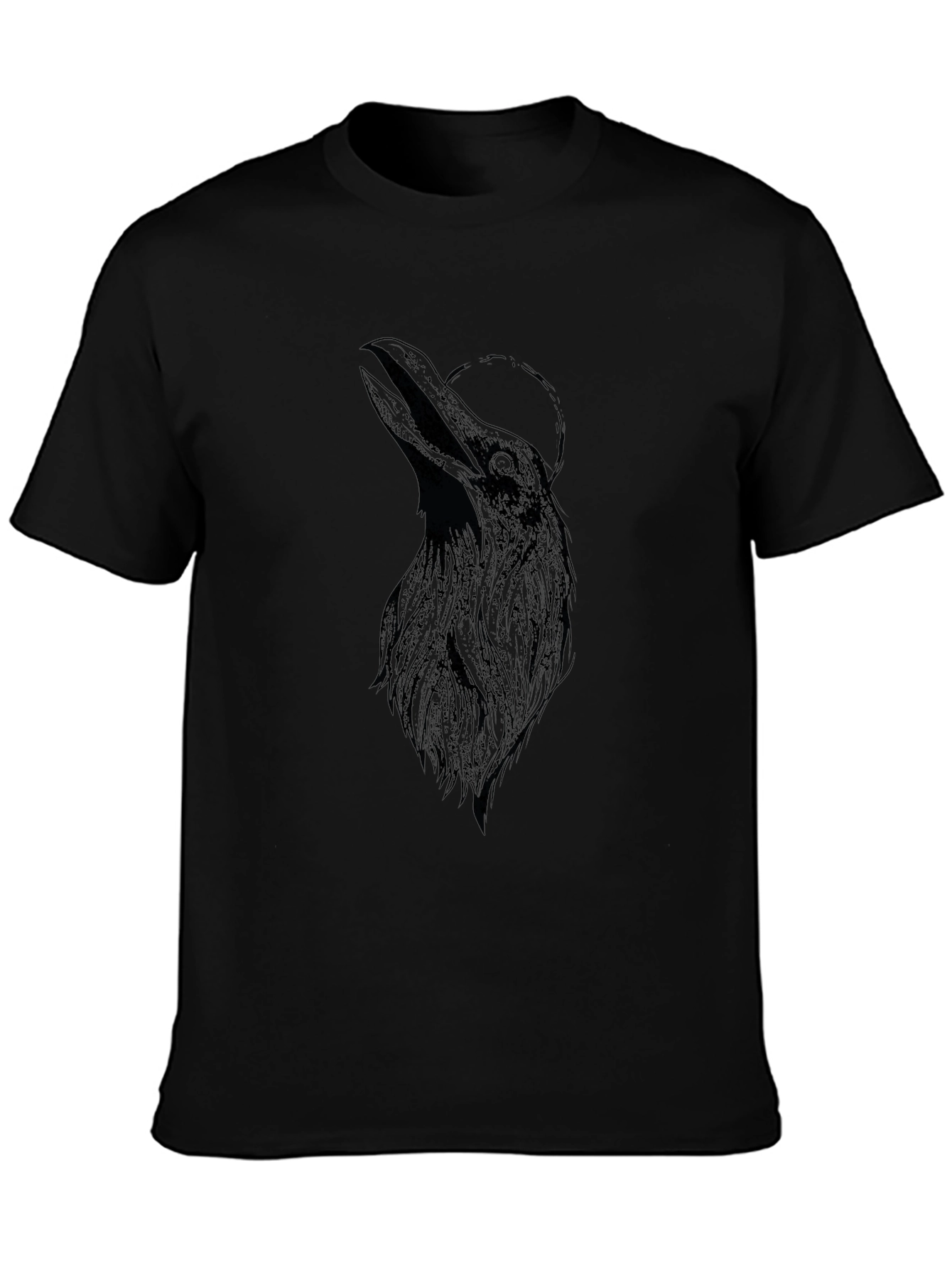 Mens Black Raven Graphic T-Shirt