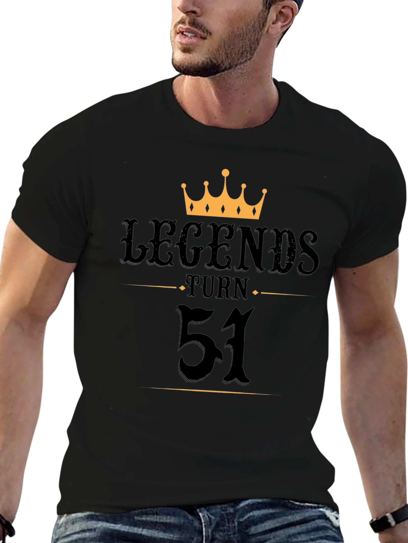 Legends Turn 51 Black T-Shirt