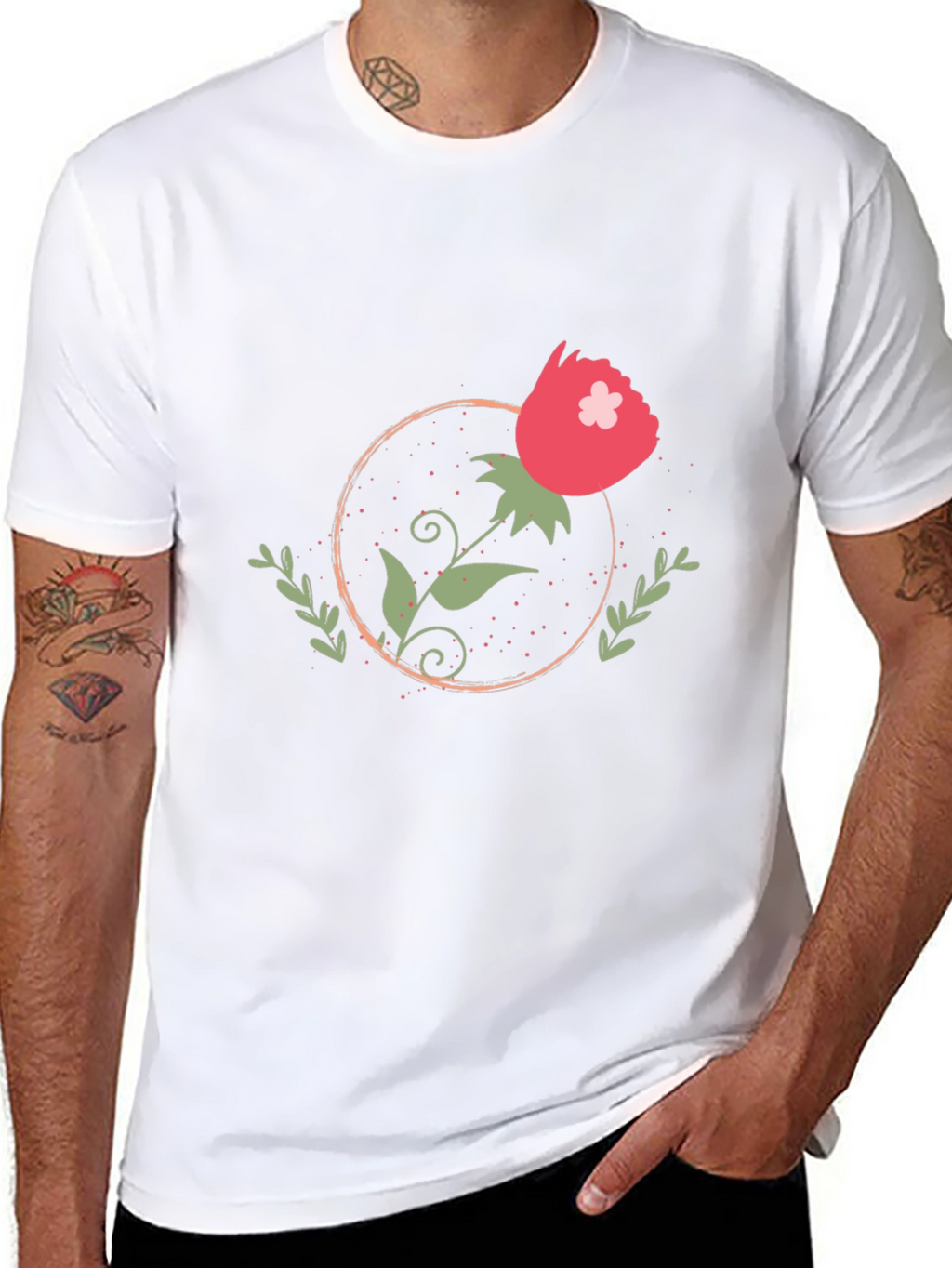Floral Print Crew Neck T-Shirt