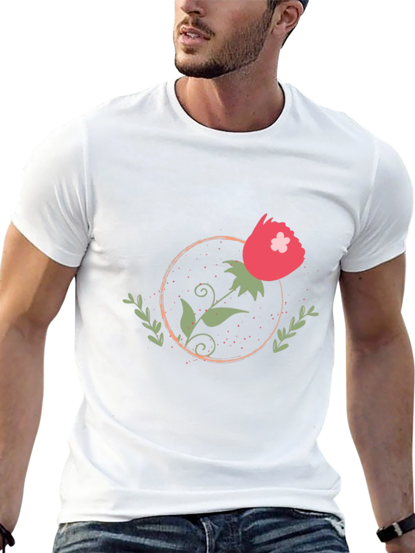 Floral Print Crew Neck T-Shirt