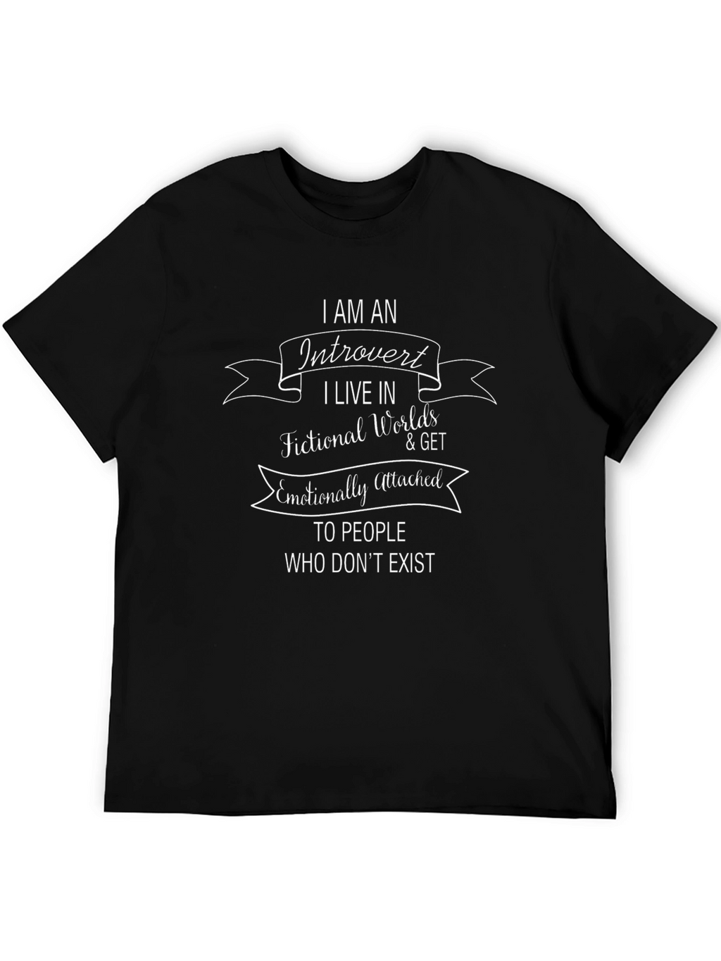Introvert Fictional Worlds Black T-Shirt