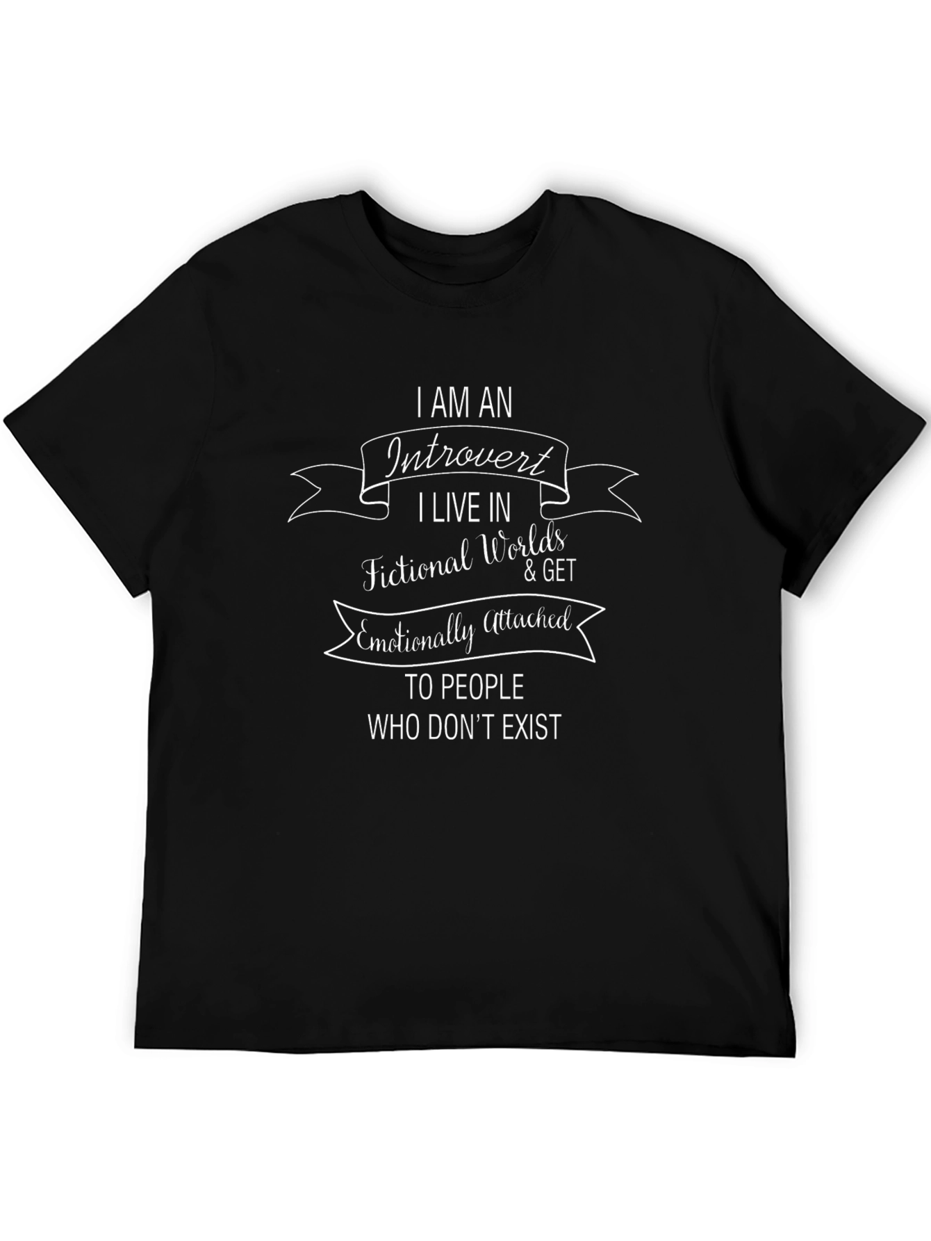 Introvert Fictional Worlds Black T-Shirt
