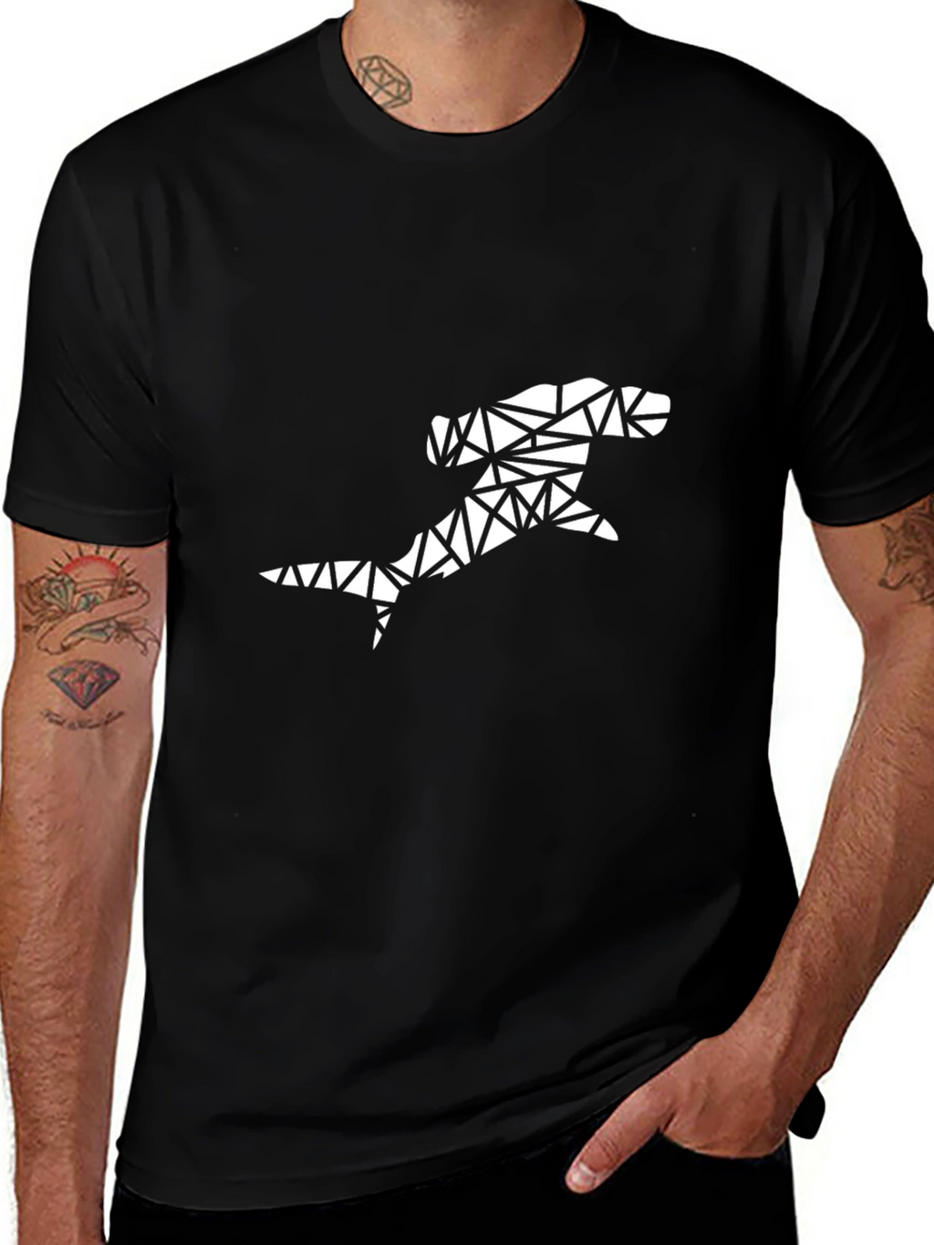 Geometric Hammerhead Shark Graphic Tee