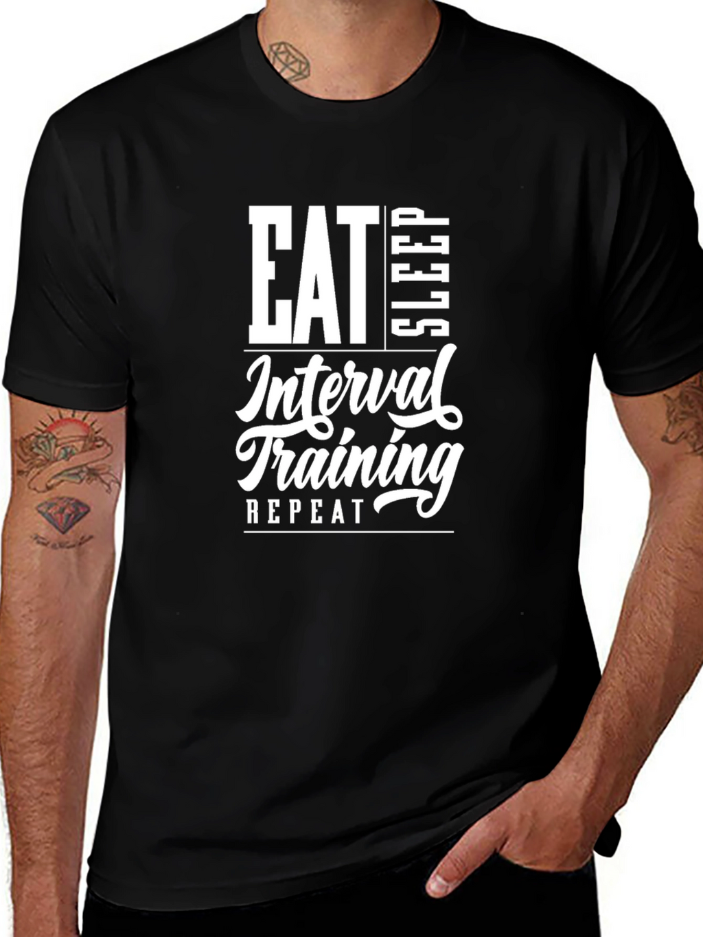 Eat Sleep Interval Training Repeat Black T-Shirt
