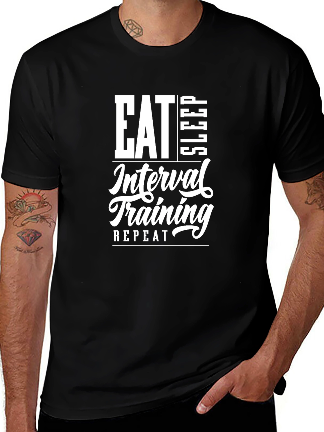 Eat Sleep Interval Training Repeat Black T-Shirt