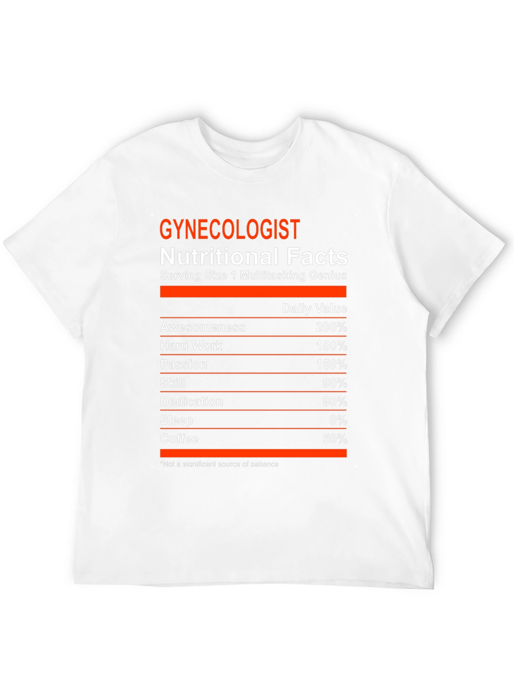 Gynecologist Nutritional Facts Graphic Tee